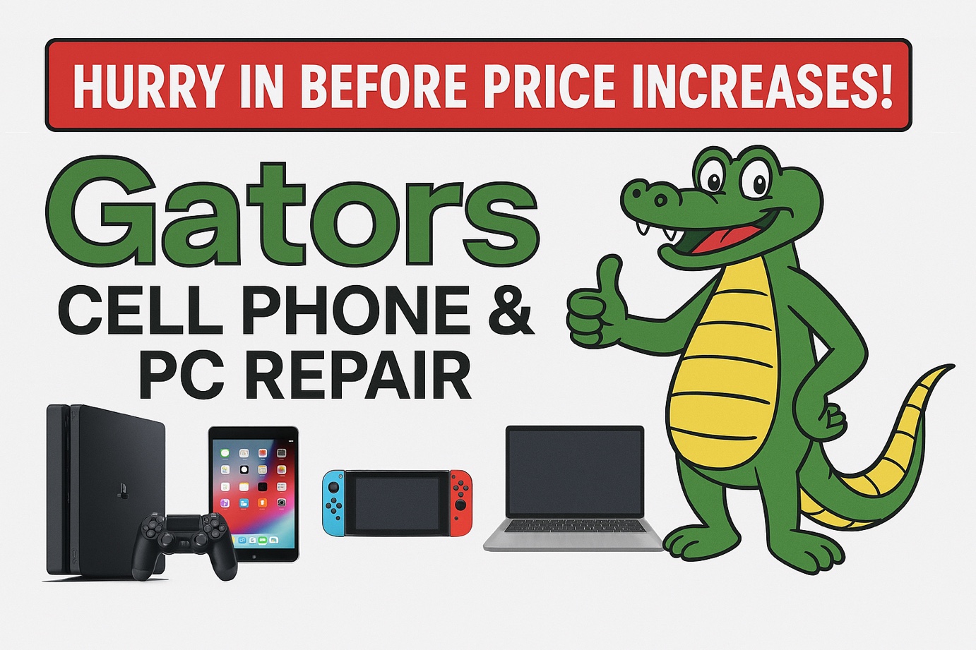 Gators Cell Phone and PC Repair - We repair phones, computers, gaming consoles, and tablets